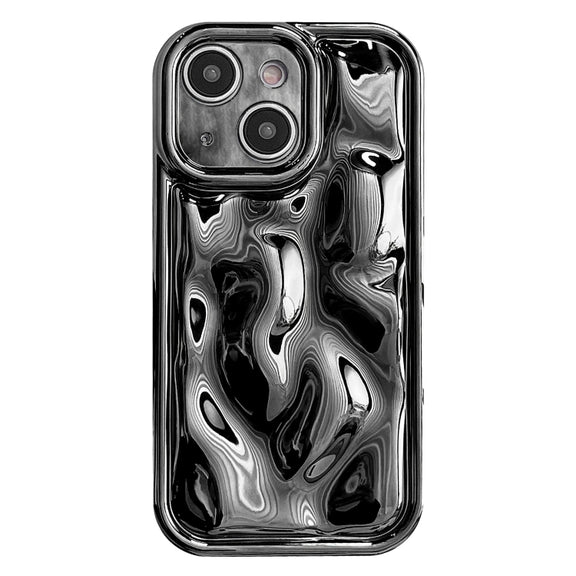 For iPhone 14 Plus Electroplating Meteorite Texture TPU Phone Case(Black)