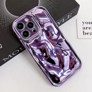 For iPhone 14 Plus Electroplating Meteorite Texture TPU Phone Case(Purple)