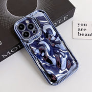 For iPhone 14 Electroplating Meteorite Texture TPU Phone Case(Blue)