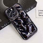 For iPhone 14 Pro Max Electroplating Meteorite Texture TPU Phone Case(Black)