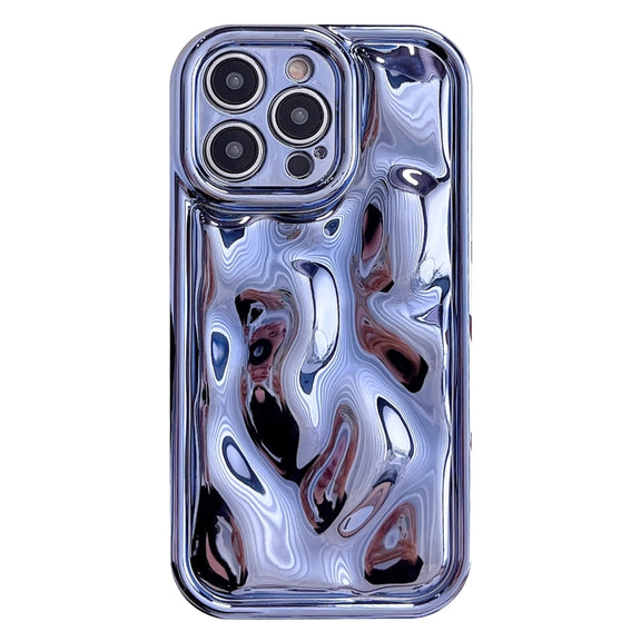 For iPhone 12 Pro Electroplating Meteorite Texture TPU Phone Case(Blue)