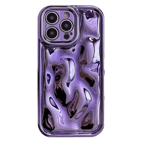 For iPhone 12 Pro Electroplating Meteorite Texture TPU Phone Case(Purple)