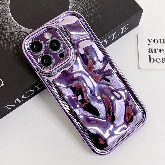 For iPhone X / XS Electroplating Meteorite Texture TPU Phone Case(Purple)