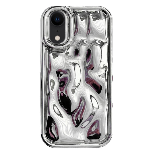 For iPhone XR Electroplating Meteorite Texture TPU Phone Case(Silver) - free shipping - PMC Jewellery - Order now!