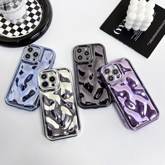 For iPhone 12 Electroplating Meteorite Texture TPU Phone Case(Silver)
