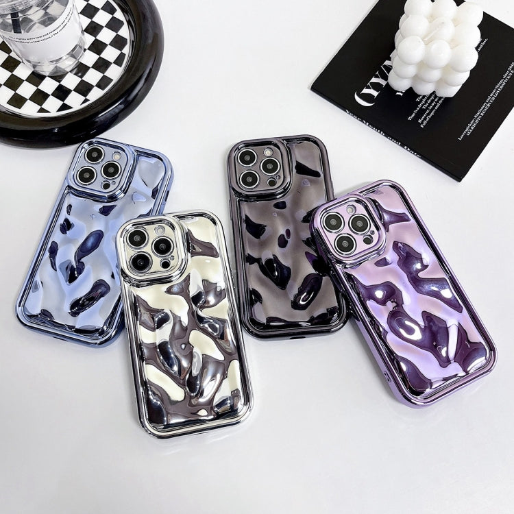 For iPhone 12 Electroplating Meteorite Texture TPU Phone Case(Silver)