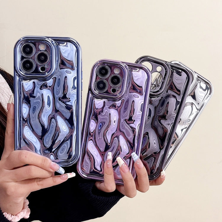 For iPhone 12 Electroplating Meteorite Texture TPU Phone Case(Silver)
