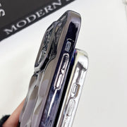 For iPhone 12 Electroplating Meteorite Texture TPU Phone Case(Silver)