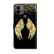 For Xiaomi Redmi A1+ / A2 / A2+ Crystal 3D Shockproof Protective Leather Phone Case(Golden Wings)