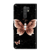 For Xiaomi Redmi 9 Crystal 3D Shockproof Protective Leather Phone Case(Pink Diamond Butterfly)