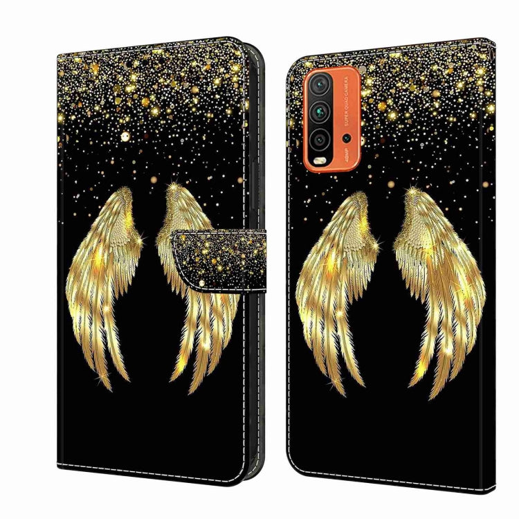 For Xiaomi Redmi 9T Crystal 3D Shockproof Protective Leather Phone Case(Golden Wings) - free shipping - PMC TechLife - Order now!