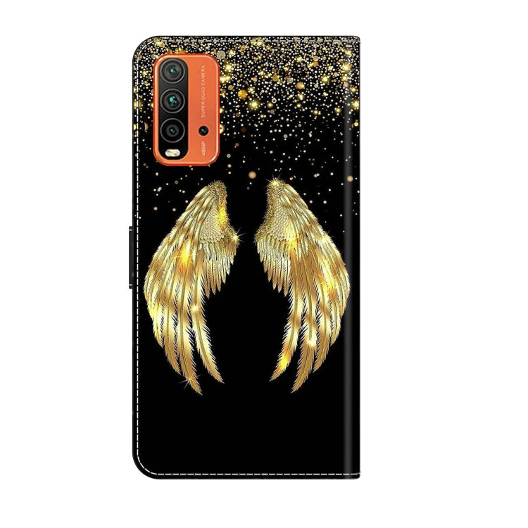 For Xiaomi Redmi 9T Crystal 3D Shockproof Protective Leather Phone Case(Golden Wings) - free shipping - PMC TechLife - Order now!