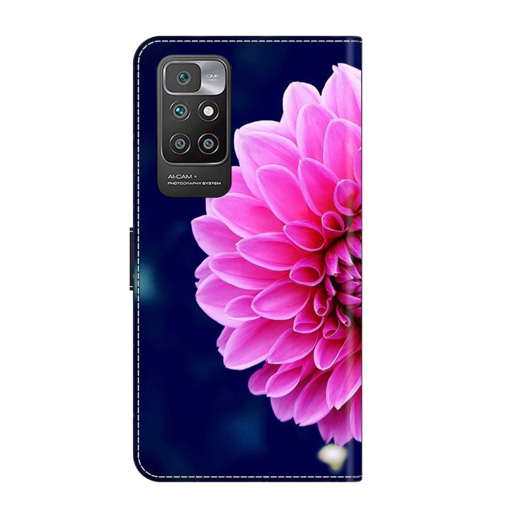 For Xiaomi Redmi 10 Crystal 3D Shockproof Protective Leather Phone Case(Pink Petals)