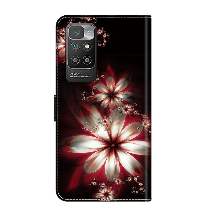 For Xiaomi Redmi 10 Crystal 3D Shockproof Protective Leather Phone Case(Fantastic Flower)