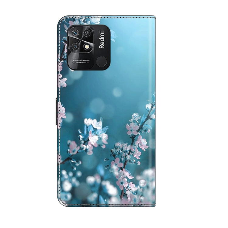 For Xiaomi Redmi 10C Crystal 3D Shockproof Protective Leather Phone Case(Plum Flower)