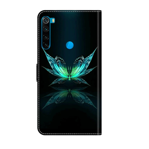 For Xiaomi Redmi Note 8 Crystal 3D Shockproof Protective Leather Phone Case(Reflection Dutterfly)