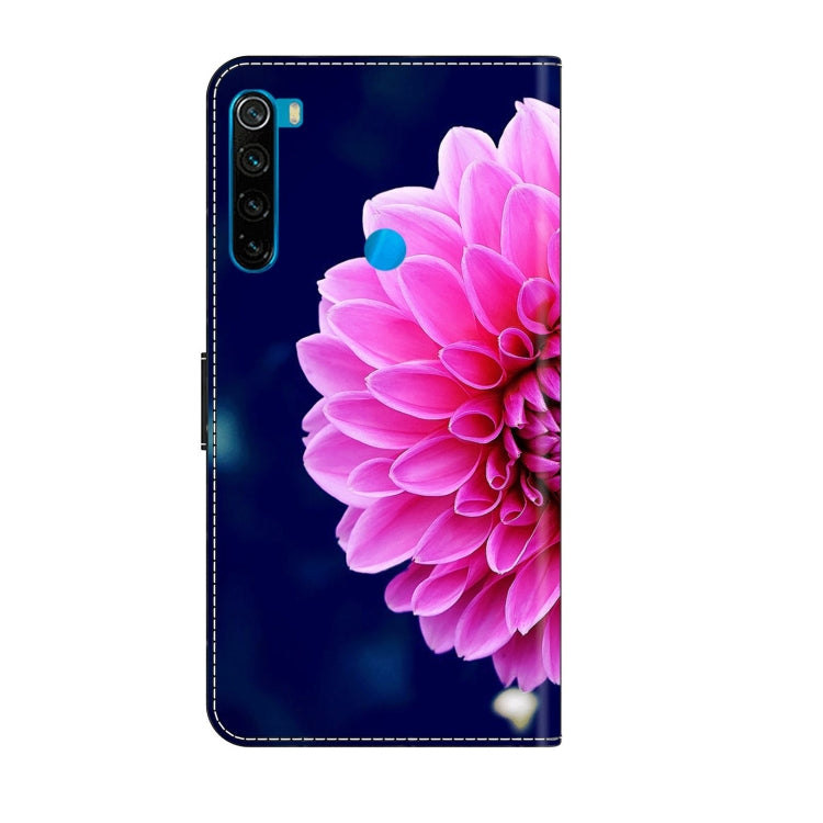 For Xiaomi Redmi Note 8 Crystal 3D Shockproof Protective Leather Phone Case(Pink Petals)