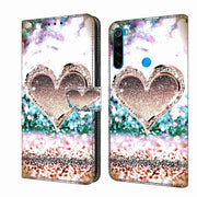 For Xiaomi Redmi Note 8 Crystal 3D Shockproof Protective Leather Phone Case(Pink Diamond Heart)