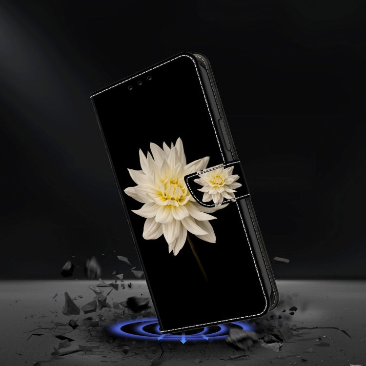 For Xiaomi Redmi Note 8 Crystal 3D Shockproof Protective Leather Phone Case(White Flower)