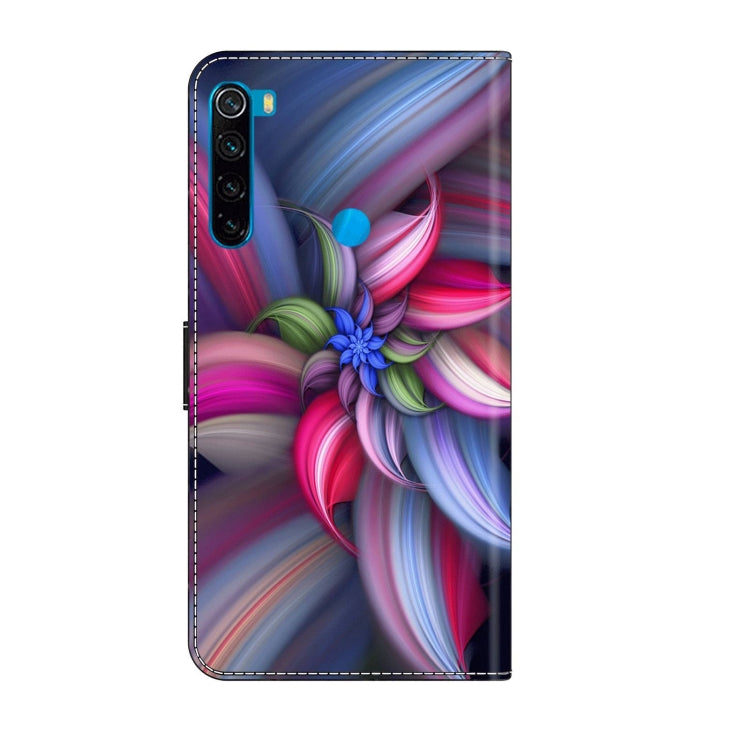 For Xiaomi Redmi Note 8 Crystal 3D Shockproof Protective Leather Phone Case(Colorful Flower)