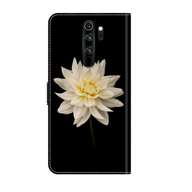 For Xiaomi Redmi Note 8 Pro Crystal 3D Shockproof Protective Leather Phone Case(White Flower)