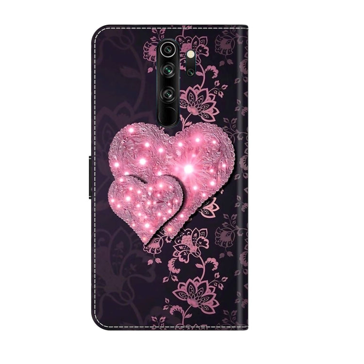 For Xiaomi Redmi Note 8 Pro Crystal 3D Shockproof Protective Leather Phone Case(Lace Love)