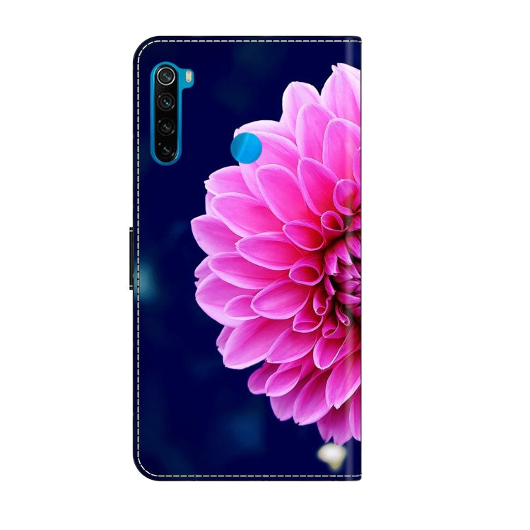 For Xiaomi Redmi Note 8T Crystal 3D Shockproof Protective Leather Phone Case(Pink Petals)