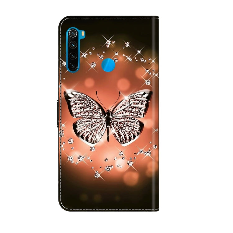 For Xiaomi Redmi Note 8T Crystal 3D Shockproof Protective Leather Phone Case(Crystal Butterfly)