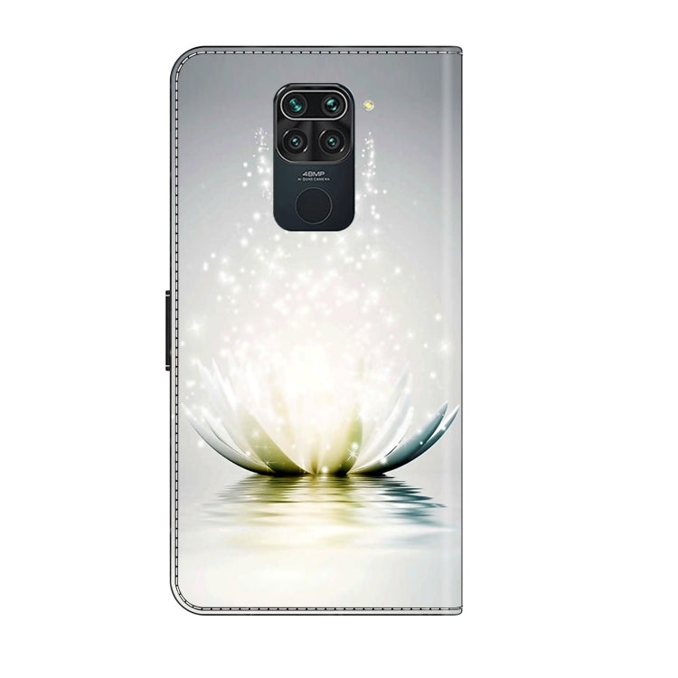 For Xiaomi Redmi Note 9 Crystal 3D Shockproof Protective Leather Phone Case(Light Lotus)