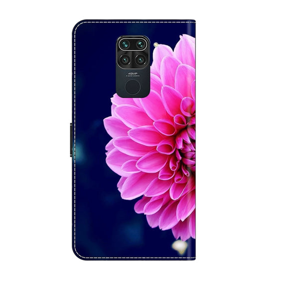 For Xiaomi Redmi Note 9 Crystal 3D Shockproof Protective Leather Phone Case(Pink Petals)