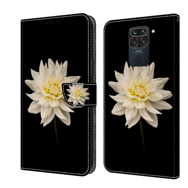 For Xiaomi Redmi Note 9 Crystal 3D Shockproof Protective Leather Phone Case(White Flower) - free shipping - PMC TechLife - Order now!