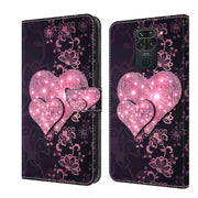 For Xiaomi Redmi Note 9 Crystal 3D Shockproof Protective Leather Phone Case(Lace Love)