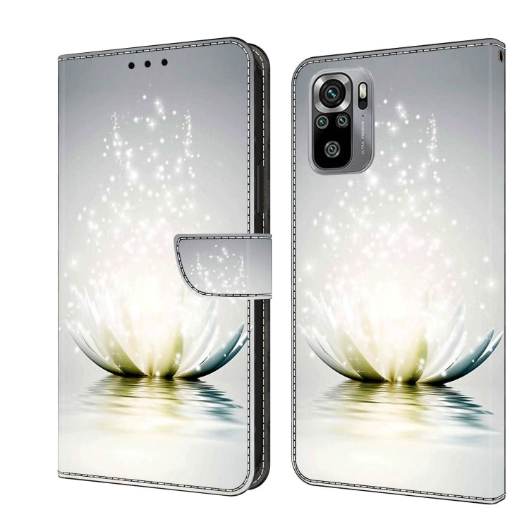 For Xiaomi Redmi Note 10 4G Crystal 3D Shockproof Protective Leather Phone Case(Light Lotus) - free shipping - PMC TechLife - Order now!