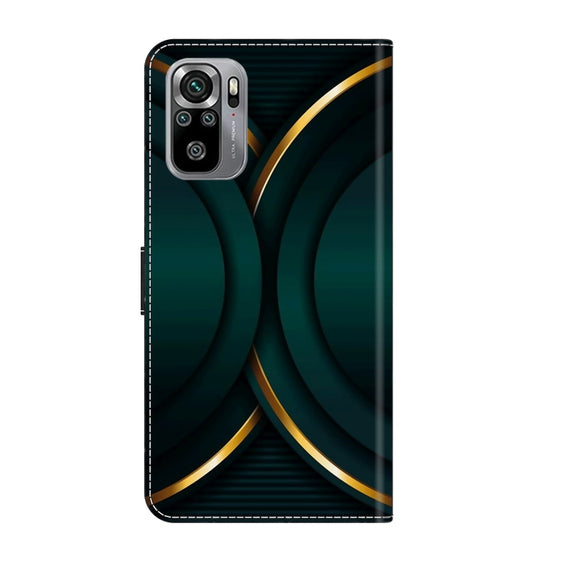 For Xiaomi Redmi Note 10 4G Crystal 3D Shockproof Protective Leather Phone Case(Gold Outline)