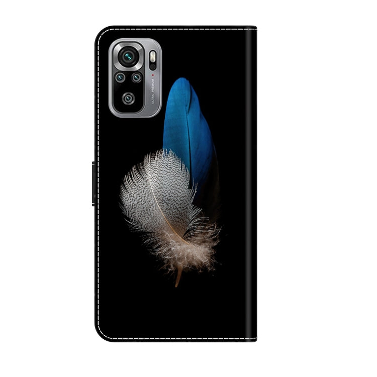For Xiaomi Redmi Note 10 4G Crystal 3D Shockproof Protective Leather Phone Case(Two Branches)