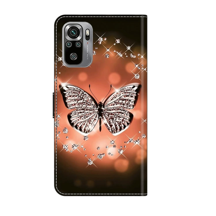 For Xiaomi Redmi Note 10 4G Crystal 3D Shockproof Protective Leather Phone Case(Crystal Butterfly)