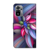 For Xiaomi Redmi Note 10 4G Crystal 3D Shockproof Protective Leather Phone Case(Colorful Flower)
