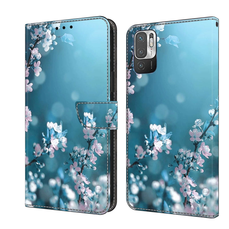 For Xiaomi Redmi Note 10 5G Crystal 3D Shockproof Protective Leather Phone Case(Plum Flower)