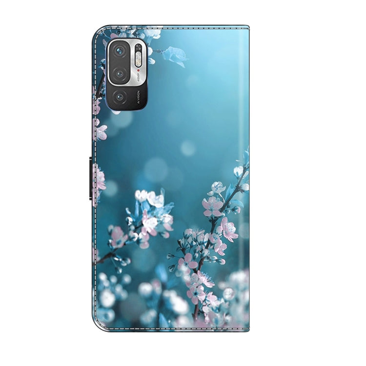 For Xiaomi Redmi Note 10 5G Crystal 3D Shockproof Protective Leather Phone Case(Plum Flower)