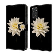 For Xiaomi Redmi Note 11 Global Crystal 3D Shockproof Protective Leather Phone Case(White Flower)