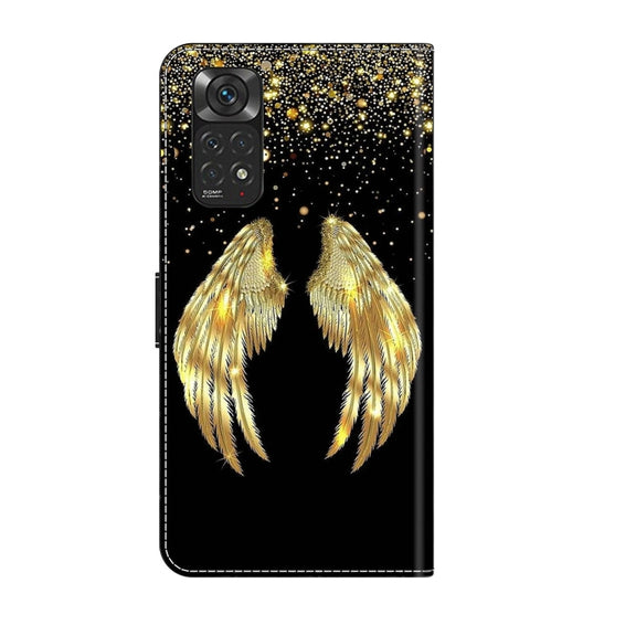 For Xiaomi Redmi Note 11 Global Crystal 3D Shockproof Protective Leather Phone Case(Golden Wings)