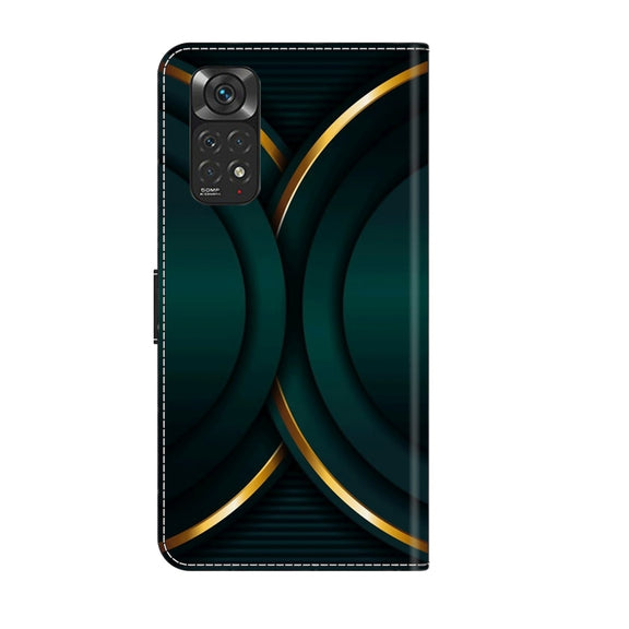 For Xiaomi Redmi Note 11 Global Crystal 3D Shockproof Protective Leather Phone Case(Gold Outline)
