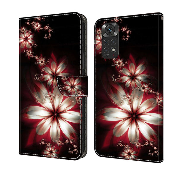 For Xiaomi Redmi Note 11 Global Crystal 3D Shockproof Protective Leather Phone Case(Fantastic Flower)