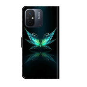 For Xiaomi Redmi 11A 4G / Redmi 12C Global Crystal 3D Shockproof Protective Leather Phone Case(Reflection Dutterfly)