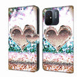 For Xiaomi Redmi 11A 4G / Redmi 12C Global Crystal 3D Shockproof Protective Leather Phone Case(Pink Diamond Heart) - free shipping - PMC TechLife - Order now!