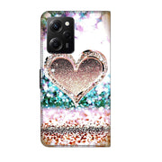 For Xiaomi Redmi Note 12 Pro Global Crystal 3D Shockproof Protective Leather Phone Case(Pink Diamond Heart)