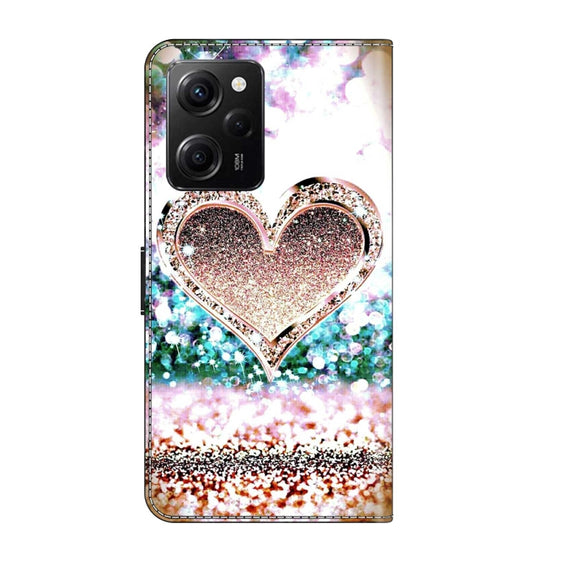 For Xiaomi Redmi Note 12 Pro Global Crystal 3D Shockproof Protective Leather Phone Case(Pink Diamond Heart)
