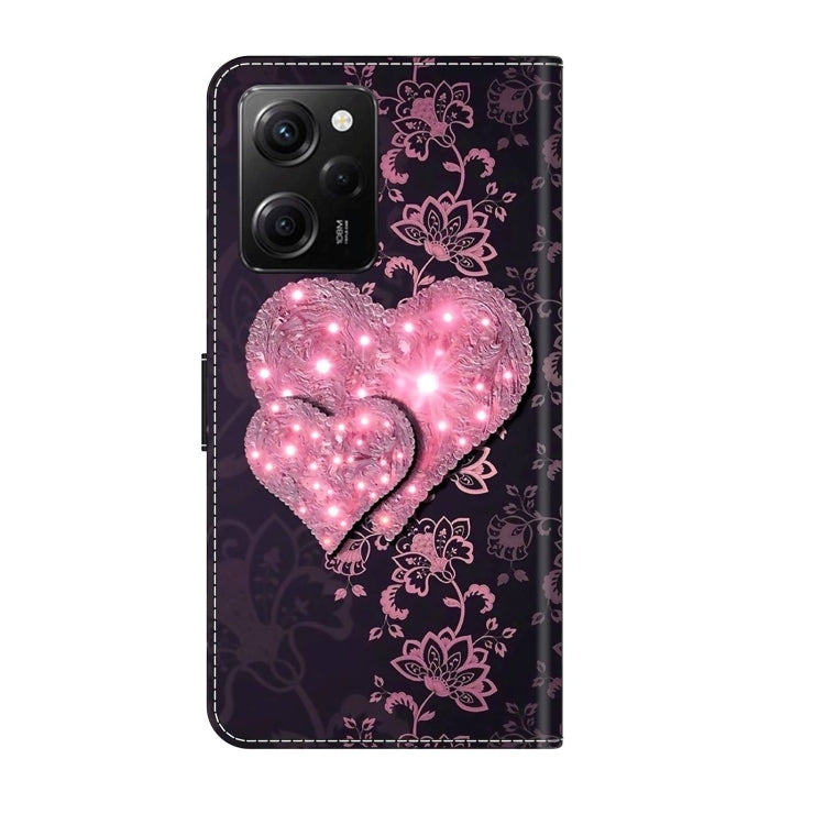 For Xiaomi Redmi Note 12 Pro Global Crystal 3D Shockproof Protective Leather Phone Case(Lace Love)