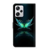 For Xiaomi Redmi Note 12 Pro+ Crystal 3D Shockproof Protective Leather Phone Case(Reflection Dutterfly)