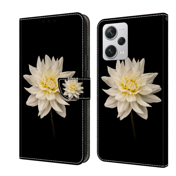 For Xiaomi Redmi Note 12 Pro+ Crystal 3D Shockproof Protective Leather Phone Case(White Flower) - free shipping - PMC TechLife - Order now!